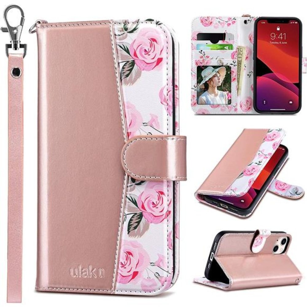 Compatible with iPhone 13 Wallet Case for Women, Premium PU Leather Flip Cover